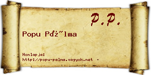 Popu Pálma névjegykártya
